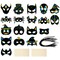 Wrapables 18pc Halloween Scratch Arts Masks, Rainbow Colored DIY Craft Mask